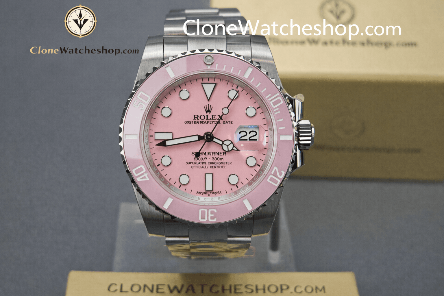Modified DiW Rolex Submariner Pink Dial 3235 Movement