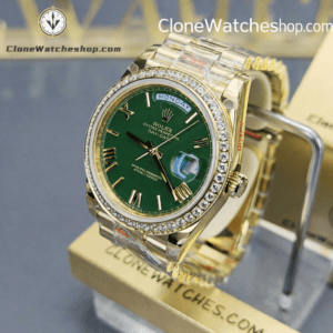Rolex Day Date Rose Gold Green Roman Dial 40mm m228345rbr-0011 3255 Movement