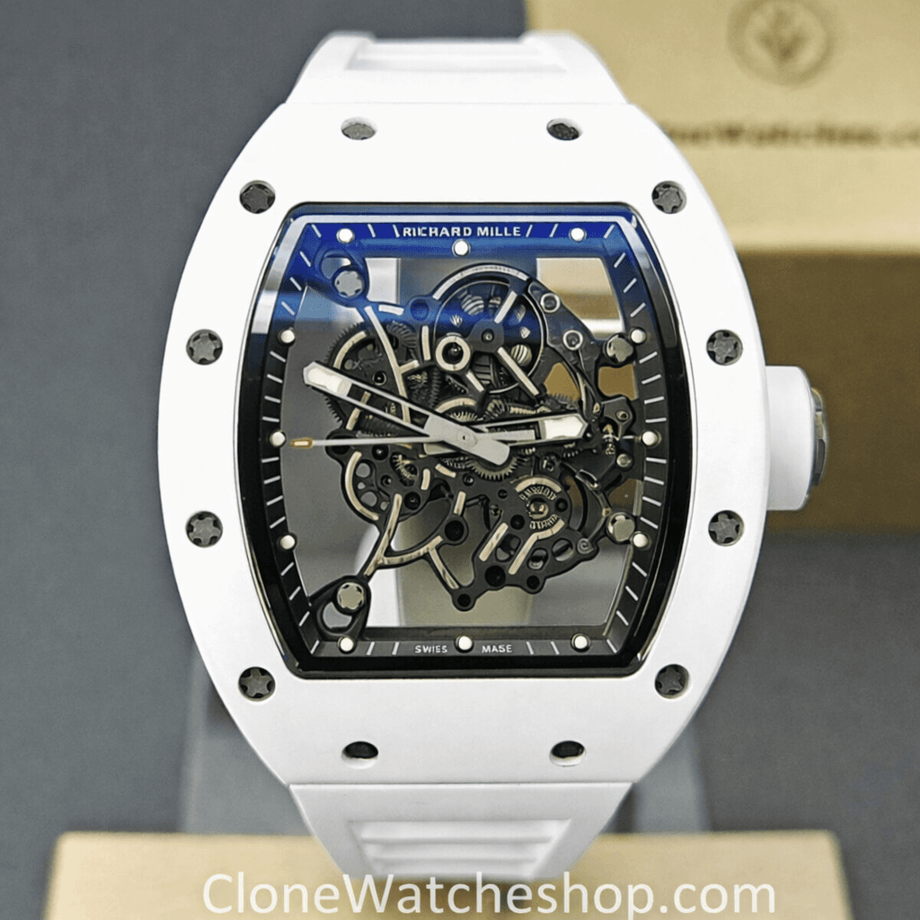 Richard Mille RM 055 Ceramics Tourbillon White Strap