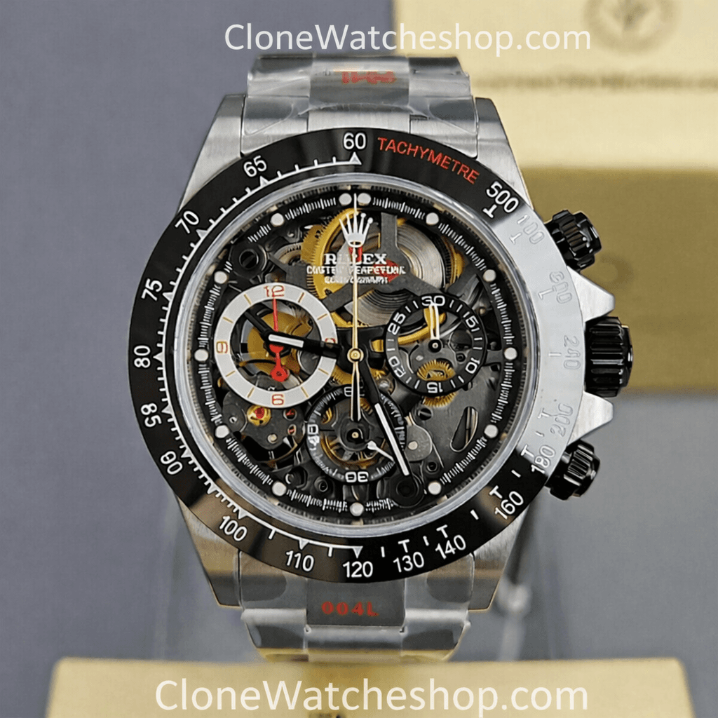 Modified Sonic Rolex Daytona Black Skeleton Dial 4130