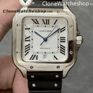 Cartier Santos Series White Dial 39.8MM WSSA0018 Rubber Strap