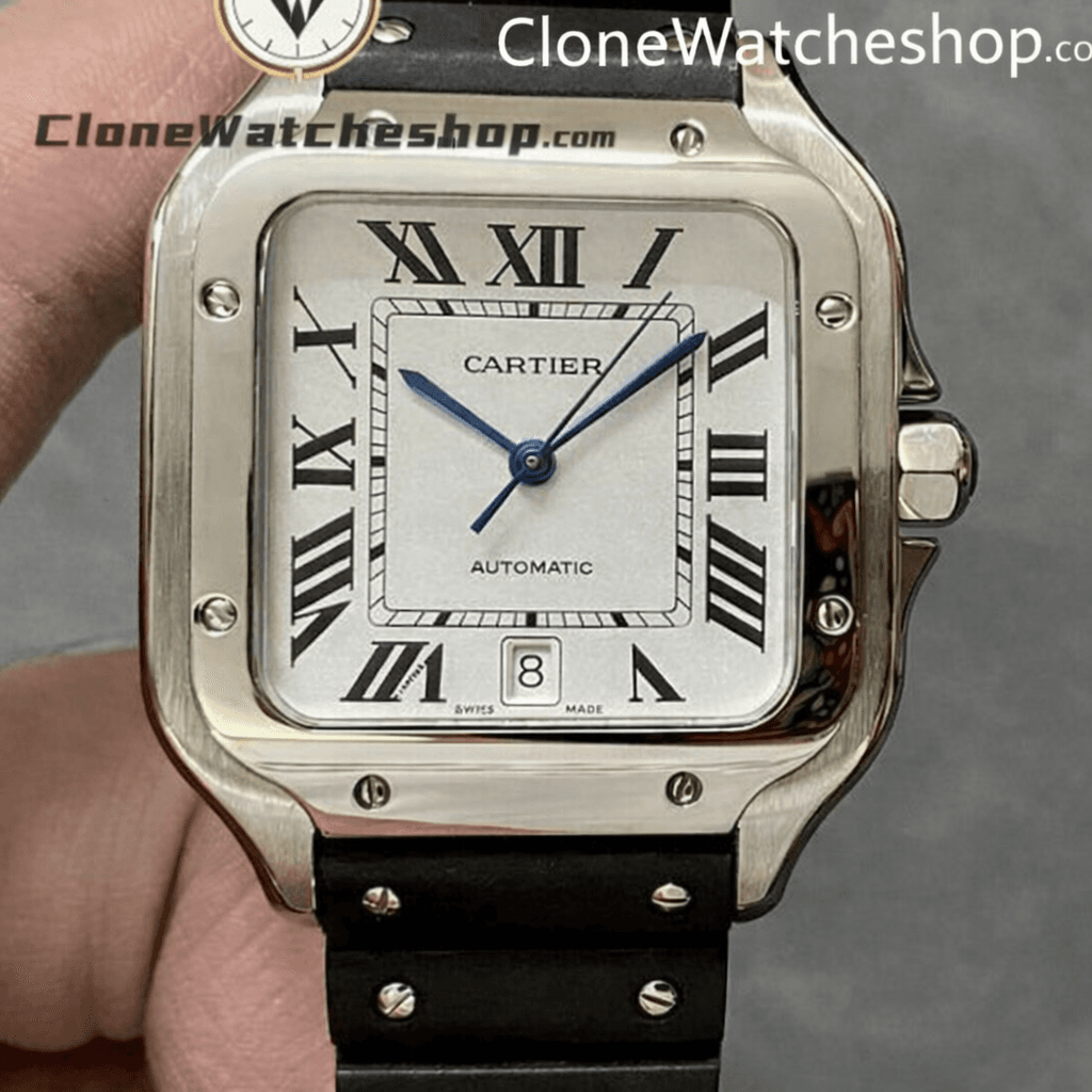 Cartier Santos Series White Dial 39.8MM WSSA0018 Rubber Strap