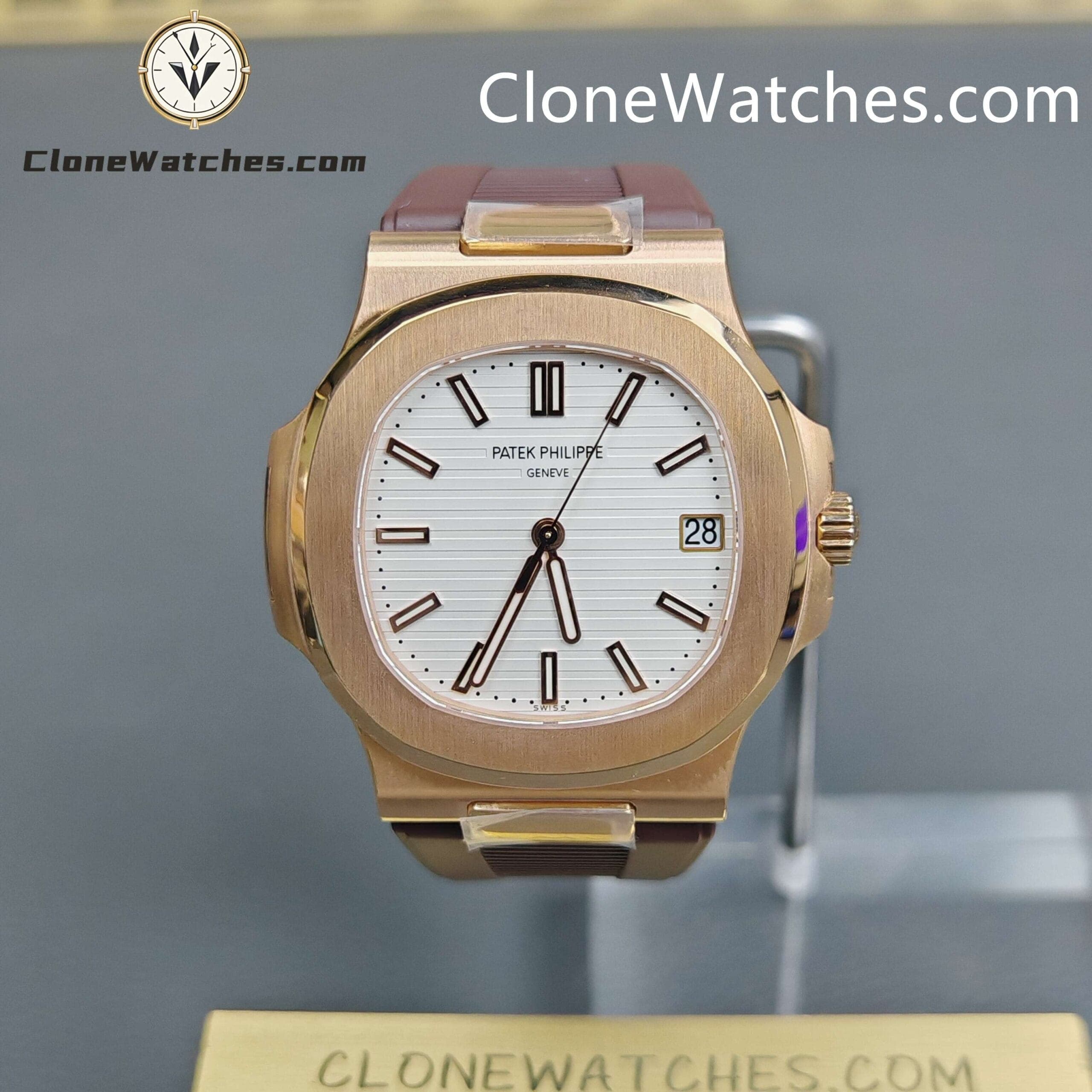 Patek Philippe Nautilus 5711/1R White Dial Brown Rubber Strap