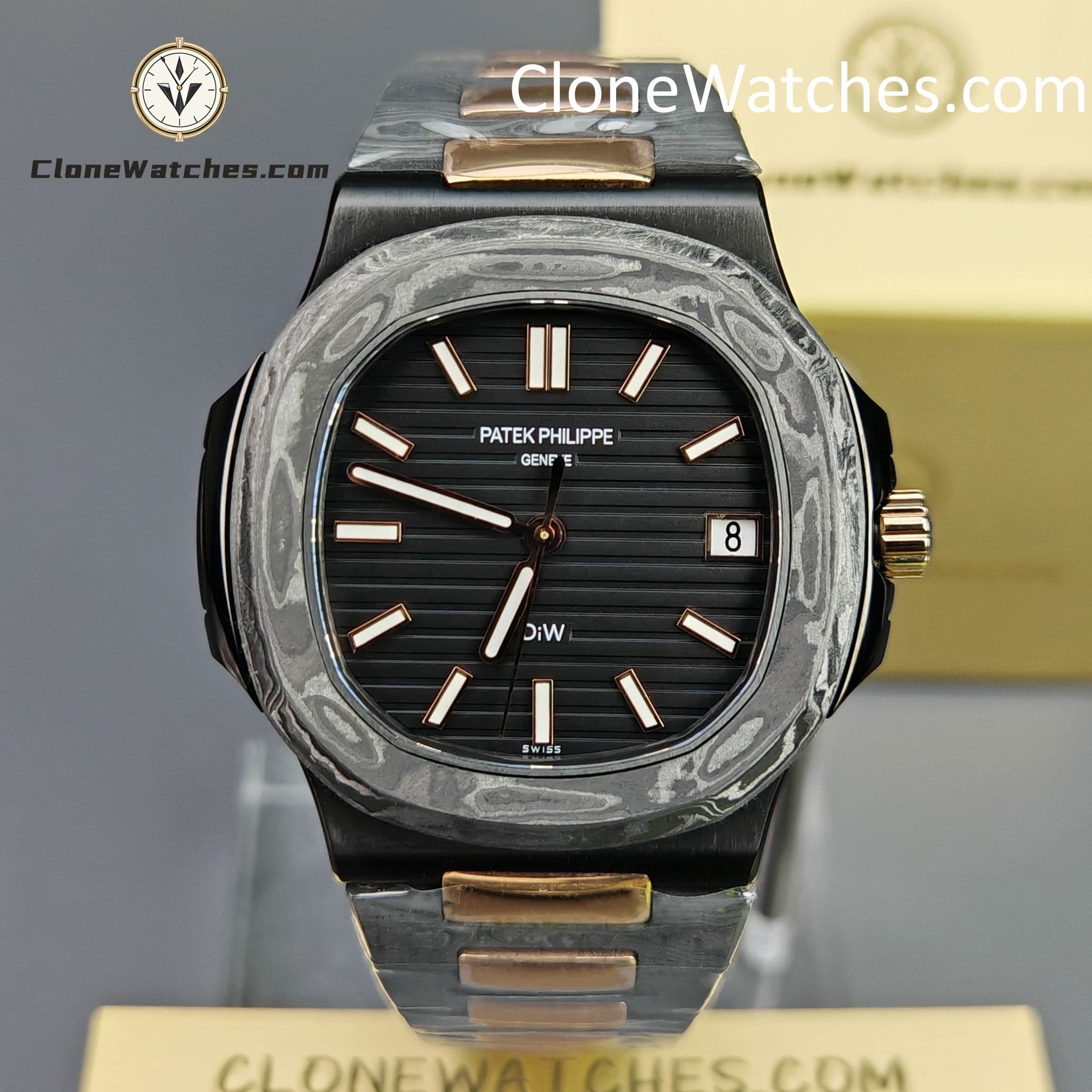 Modified DiW Patek Philippe Nautilus 5711/1A “ROSE GOLD BLACK GRAIL”