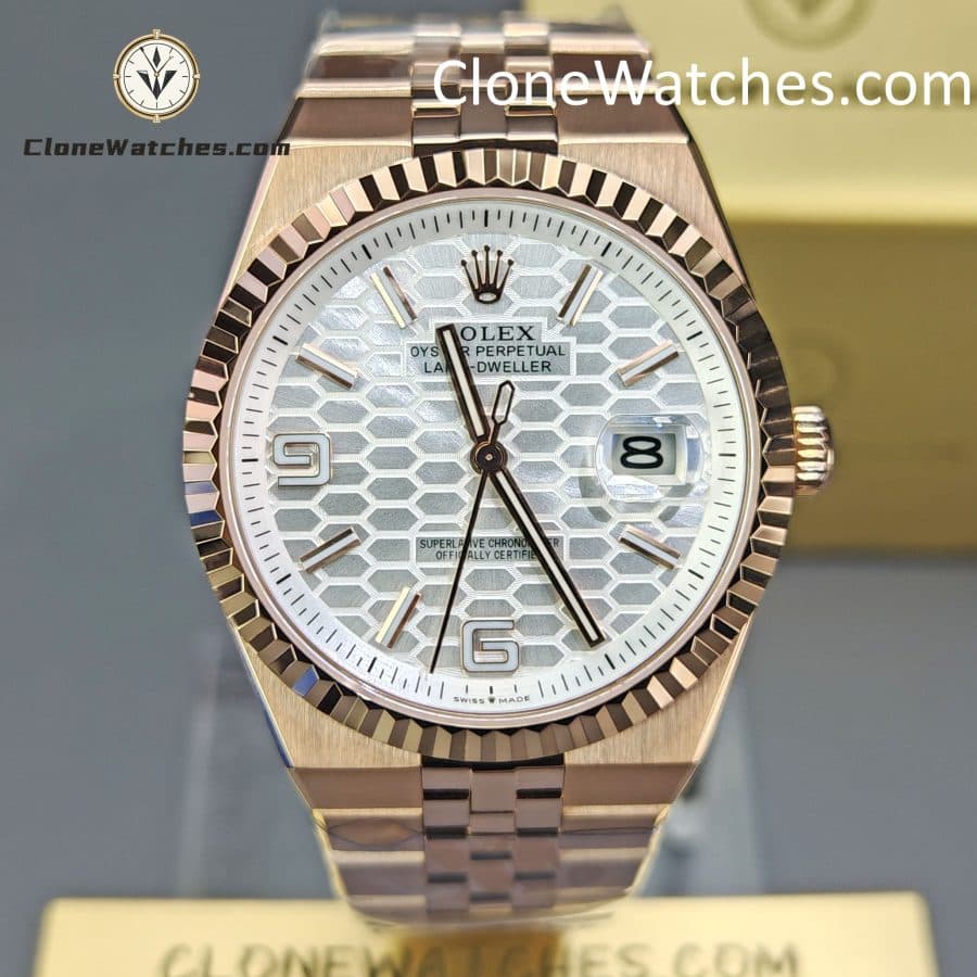 Rolex Land-Dweller M127335-0001 White Dial Rose Gold 7135 Movement 40mm